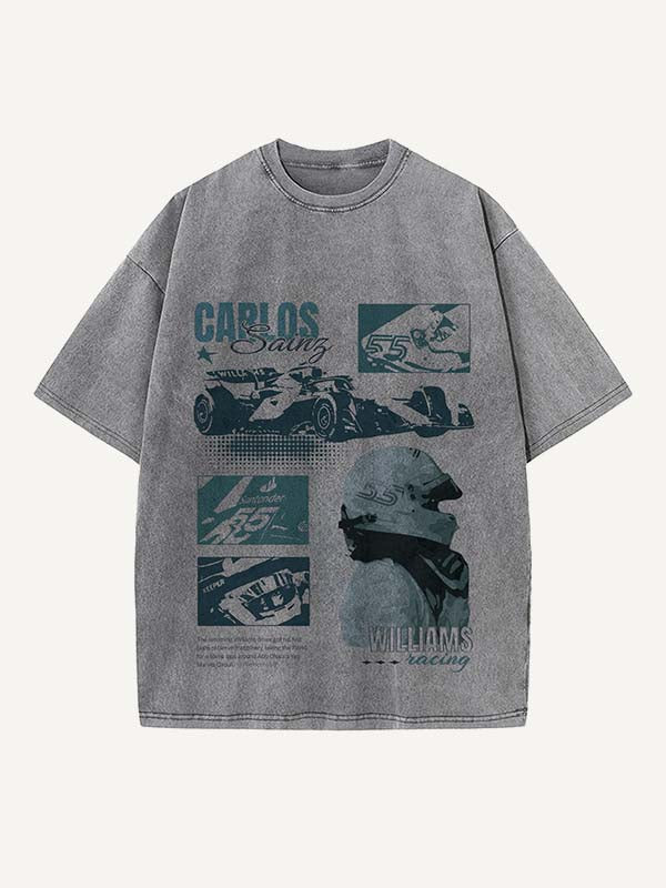 Carlos Sainz Print Round Neck T-shirt