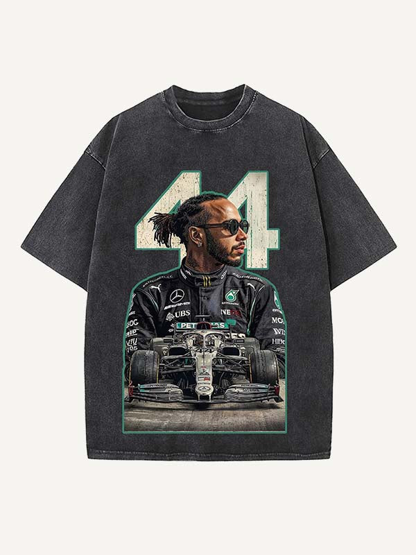 Lewis Hamilton Print Round Neck T-shirt