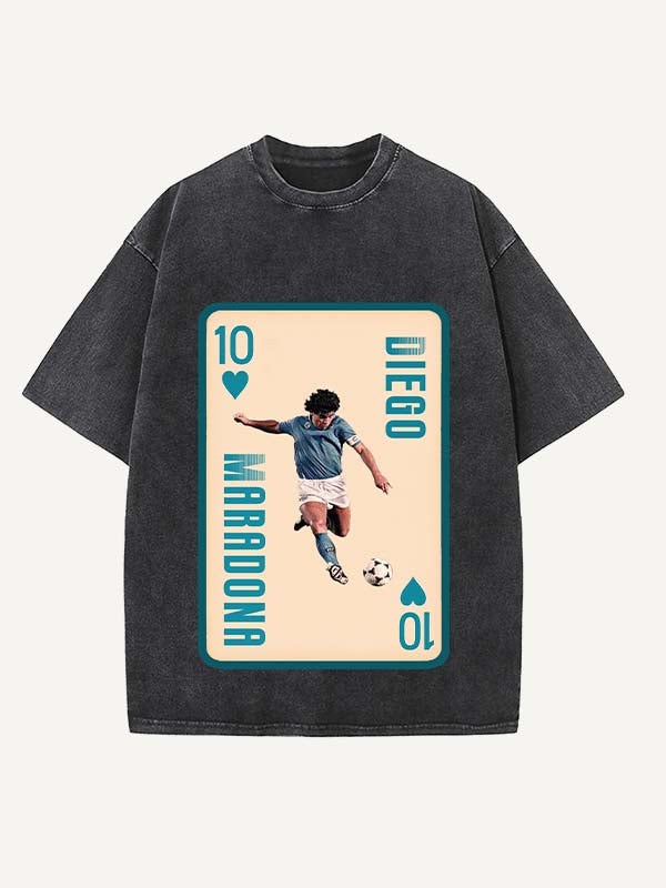 Diego Maradona Print Round Neck T-shirt