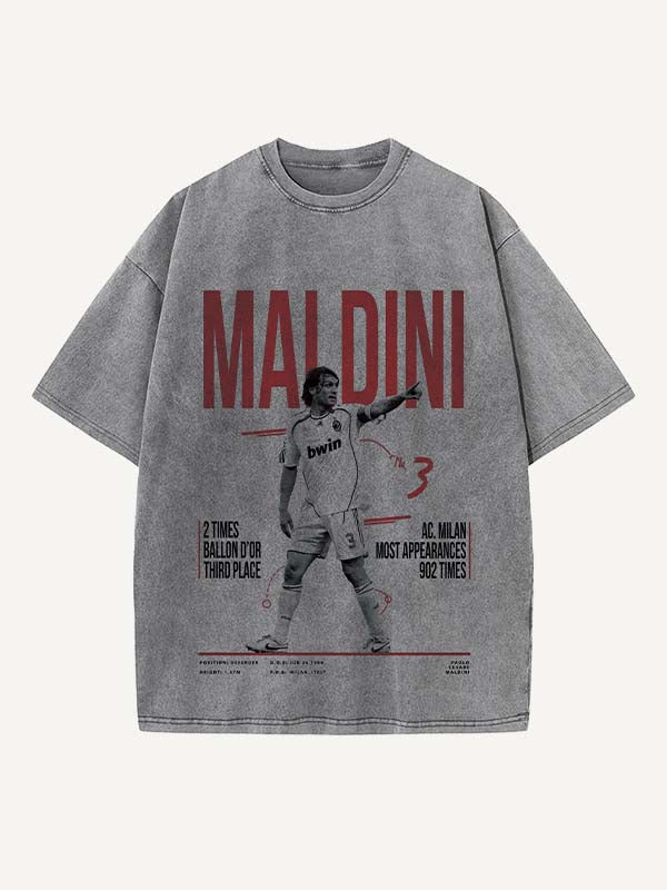 Paolo Maldini Print Round Neck T-shirt