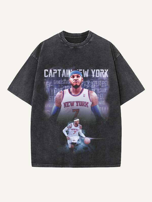 Carmelo Anthony Print Round Neck T-shirt