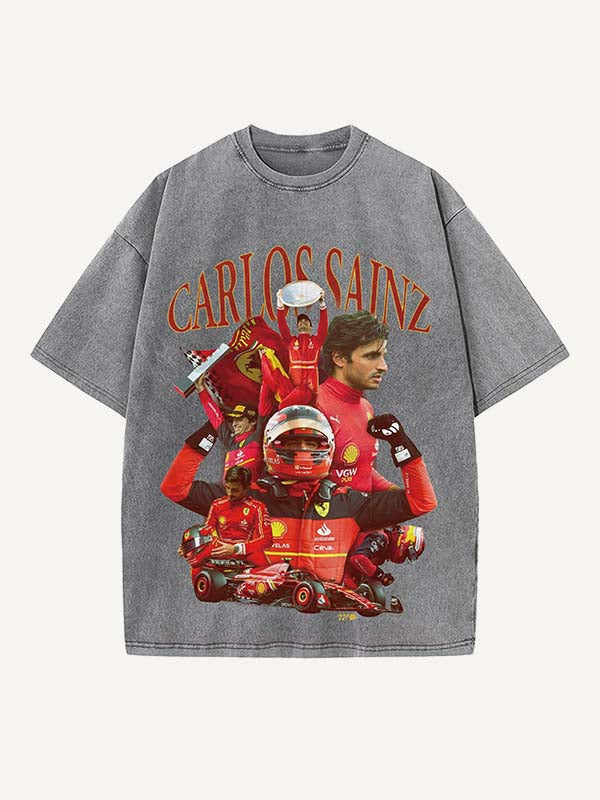 Carlos Sainz Print Round Neck T-shirt