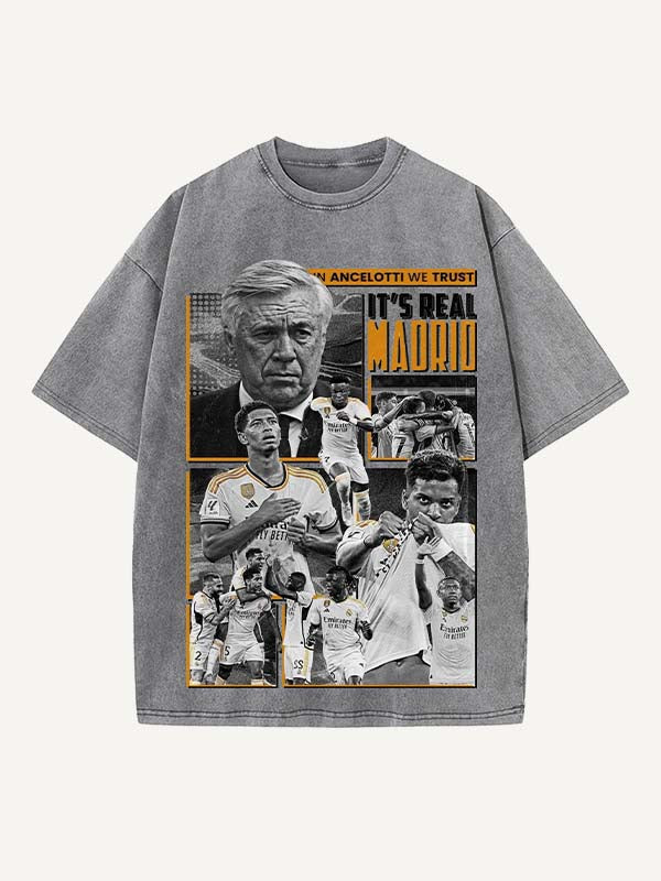 Real Madrid Print Round Neck T-shirt