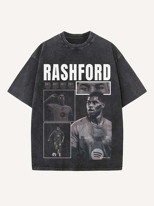 Marcus Rashford Print Round Neck T-shirt