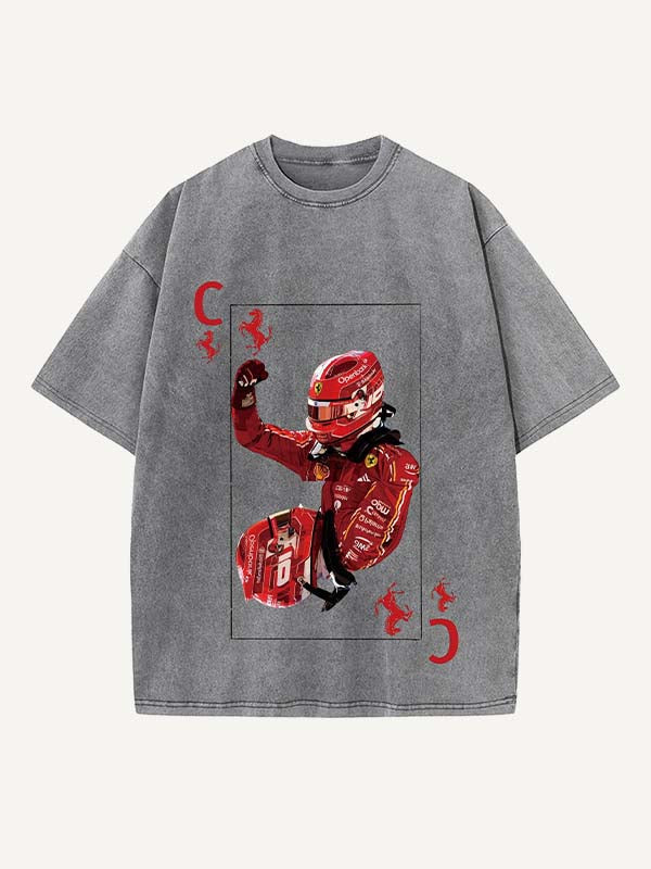 Charles Leclerc Print Round Neck T-shirt