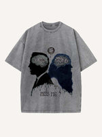 Sherlock Print Round Neck T-shirt