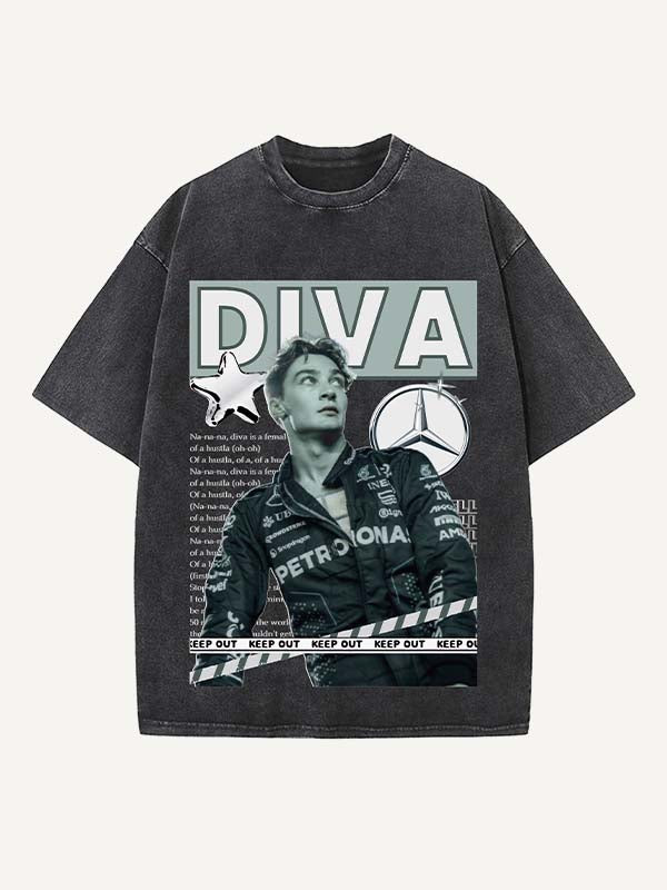 George Russell Print Round Neck T-shirt