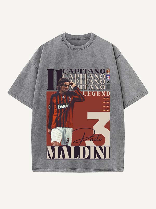 Paolo Maldini Print Round Neck T-shirt