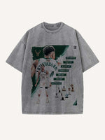 Giannis Antetokounmpo Print Round Neck T-shirt