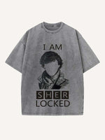 Sherlock Print Round Neck T-shirt