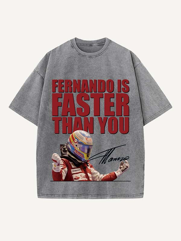 Fernando Alonso Print Round Neck T-shirt
