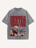 Fernando Alonso Print Round Neck T-shirt