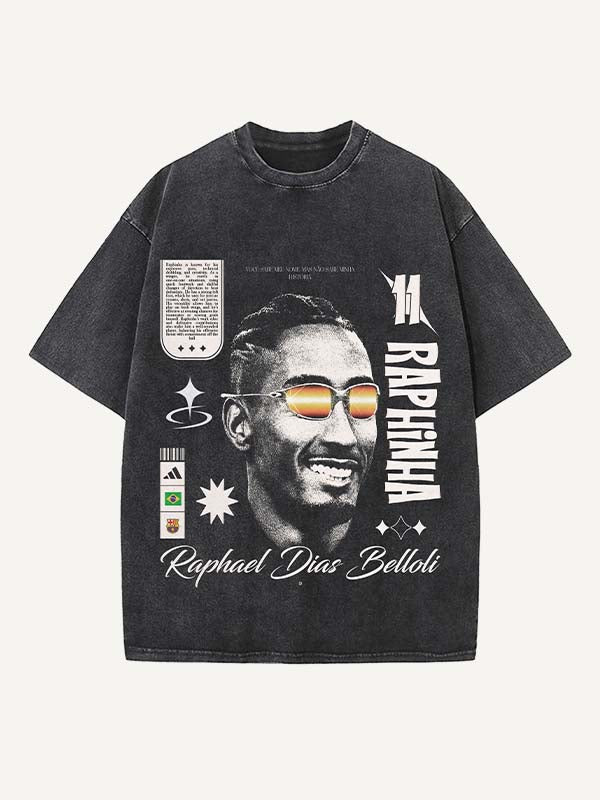 Raphinha Print Round Neck T-shirt
