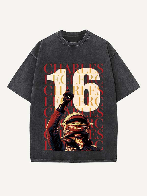 Charles Leclerc Print Round Neck T-shirt