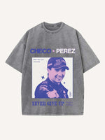 Sergio Perez Print Round Neck T-shirt