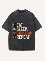 Basketball Aesthetic Print Round Neck T-shirt