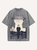 Sherlock Print Round Neck T-shirt
