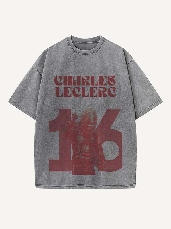 Charles Leclerc Print Round Neck T-shirt