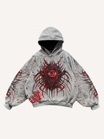 Eye&Graphic Print Slant Pockets Hoodie