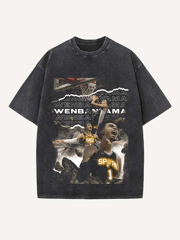 Victor Wembanyama Print Round Neck T-shirt