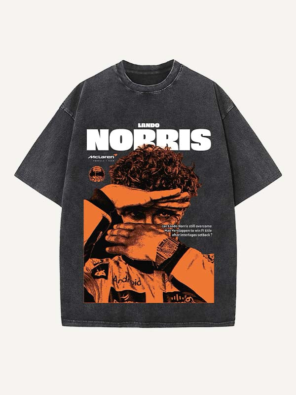 Lando Norris Print Round Neck T-shirt