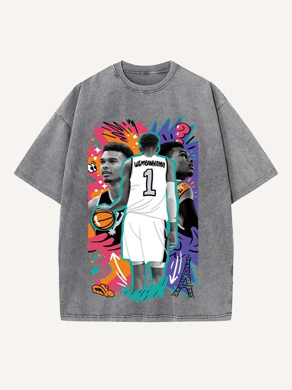 Victor Wembanyama Print Round Neck T-shirt