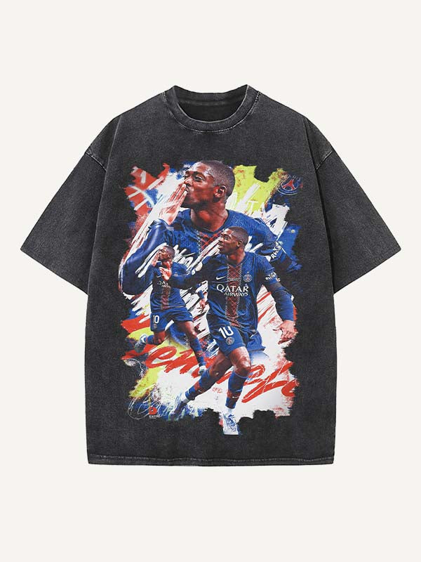 Ousmane Dembélé Print Round Neck T-shirt