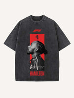Lewis Hamilton Print Round Neck T-shirt