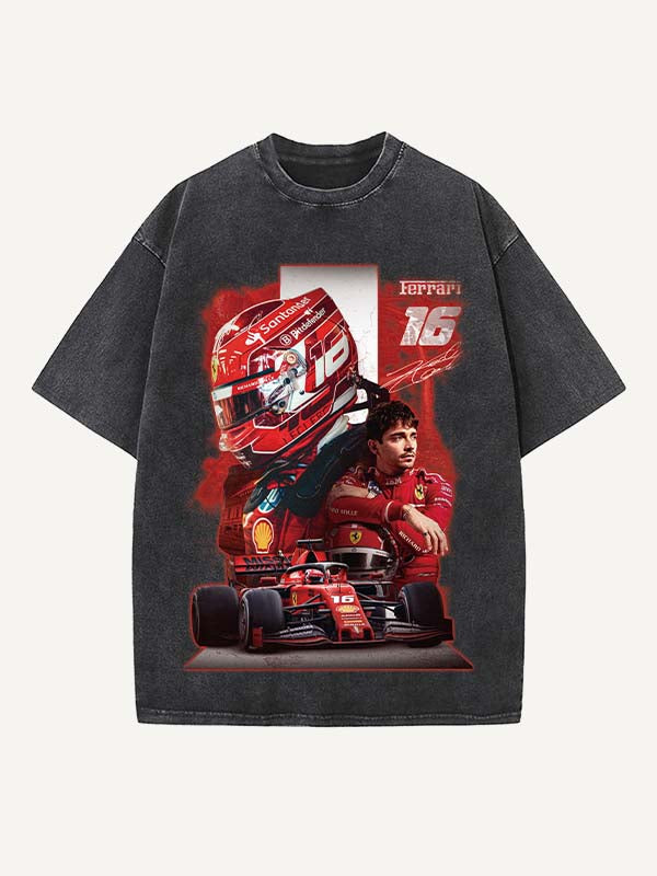 Charles Leclerc Print Round Neck T-shirt