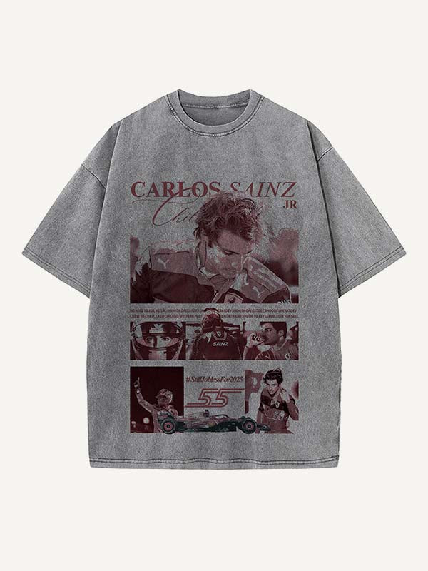 Carlos Sainz Print Round Neck T-shirt