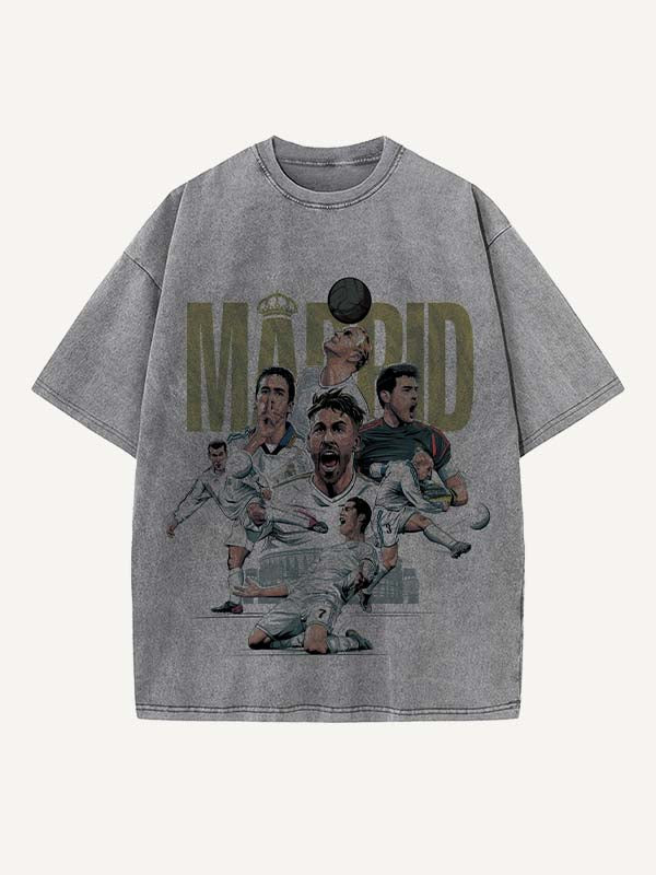 Real Madrid Print Round Neck T-shirt
