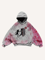 Colorblock Figure&Floral&Lips&Graphic Print Slant Pockets Hoodie