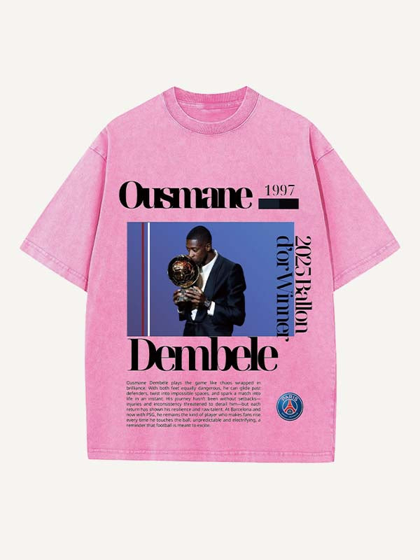 Ousmane Dembélé Print Round Neck T-shirt