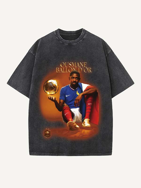 Ousmane Dembélé Print Round Neck T-shirt