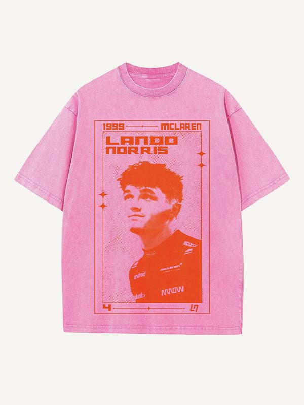 Lando Norris Print Round Neck T-shirt