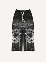 Figure&Horse&Wing&Graphic Print Elastic Waist Pants