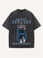Anthony Edwards Print Round Neck T-shirt