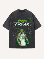 Giannis Antetokounmpo Print Round Neck T-shirt