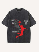 Basketball Aesthetic Print Round Neck T-shirt
