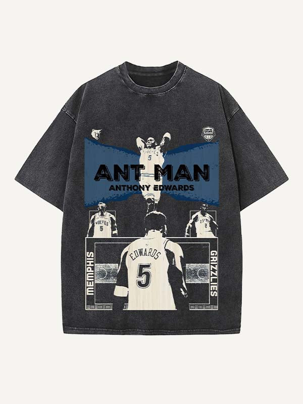 Anthony Edwards Print Round Neck T-shirt