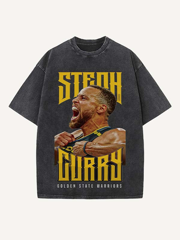 Stephen Curry Print Round Neck T-shirt