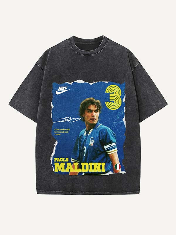 Paolo Maldini Print Round Neck T-shirt
