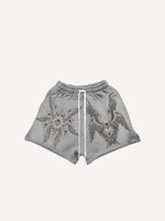 Wing&Eye&Graphic Print Drawstring Waist Shorts
