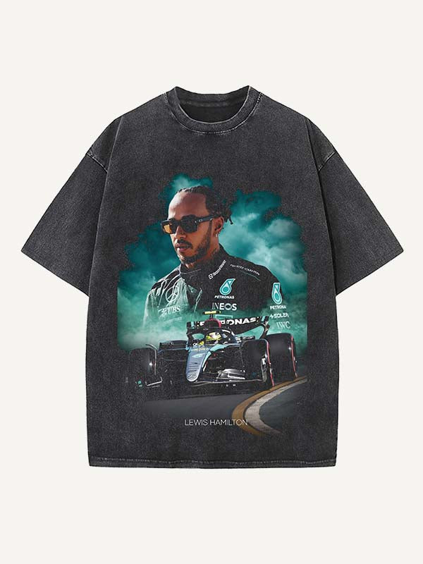 Lewis Hamilton Print Round Neck T-shirt