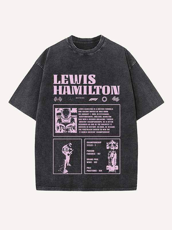Lewis Hamilton Print Round Neck T-shirt