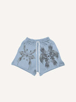 Wing&Eye&Graphic Print Drawstring Waist Shorts