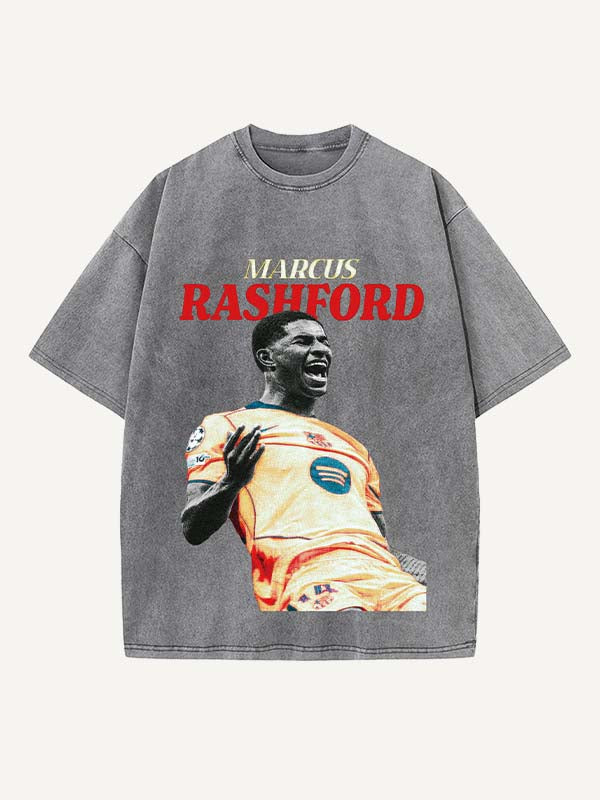 Marcus Rashford Print Round Neck T-shirt