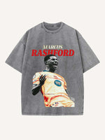 Marcus Rashford Print Round Neck T-shirt