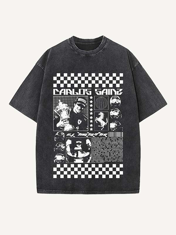 Carlos Sainz Print Round Neck T-shirt