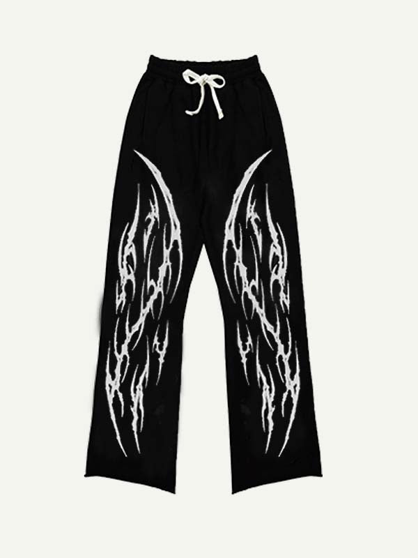 Graphic Print Elastic Waist Pants